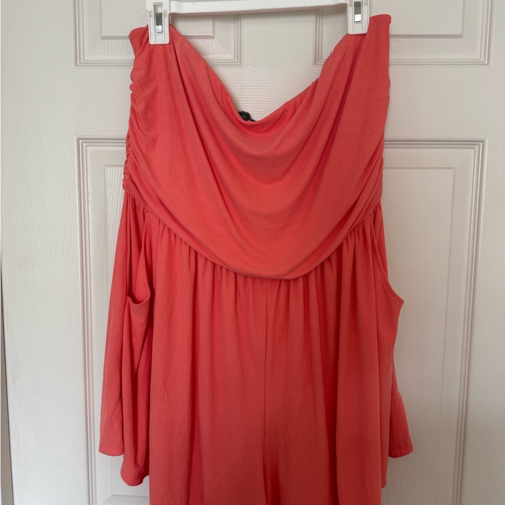 Wild Fable Vibrant Coral Bandeau Romper